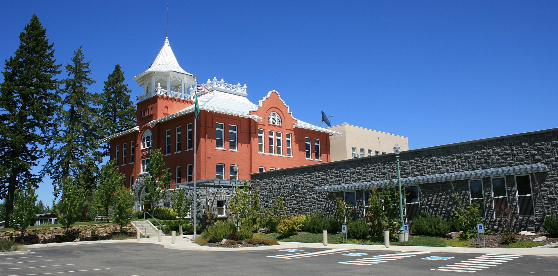 The 1905 brick Douglas County Courthouse in Waterville, the county seat on the Waterville Plateau in Douglas County, Washington.